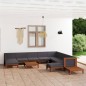 vidaXL Juego muebles de jardín y cojines 12 pzas madera maciza acacia vidaXL Juego muebles de jardín y cojines 12 pzas madera maciza acacia