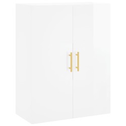vidaXL Armario de pared blanco brillante 69,5x34x90 cm