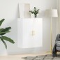 vidaXL Armario de pared blanco brillante 69,5x34x90 cm
