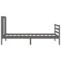 vidaXL Estructura de cama con cabecero madera maciza gris 100x200 cm vidaXL Estructura de cama con cabecero madera maciza gris 100x200 cm