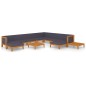 vidaXL Juego muebles de jardín y cojines 12 pzas madera maciza acacia vidaXL Juego muebles de jardín y cojines 12 pzas madera maciza acacia