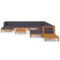 vidaXL Juego muebles de jardín y cojines 12 pzas madera maciza acacia vidaXL Juego muebles de jardín y cojines 12 pzas madera maciza acacia