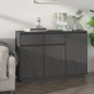 vidaXL Aparador de madera maciza de pino gris 110x34x75 cm vidaXL Aparador de madera maciza de pino gris 110x34x75 cm