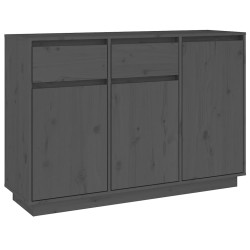 vidaXL Aparador de madera maciza de pino gris 110x34x75 cm
