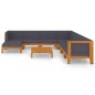 vidaXL Juego muebles de jardín y cojines 9 pzas madera maciza acacia vidaXL Juego muebles de jardín y cojines 9 pzas madera maciza acacia