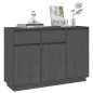 vidaXL Aparador de madera maciza de pino gris 110x34x75 cm vidaXL Aparador de madera maciza de pino gris 110x34x75 cm