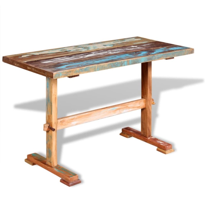 vidaXL Mesa comedor con pedestal madera maciza reciclada 120x58x78 cm vidaXL Mesa comedor con pedestal madera maciza reciclada 120x58x78 cm