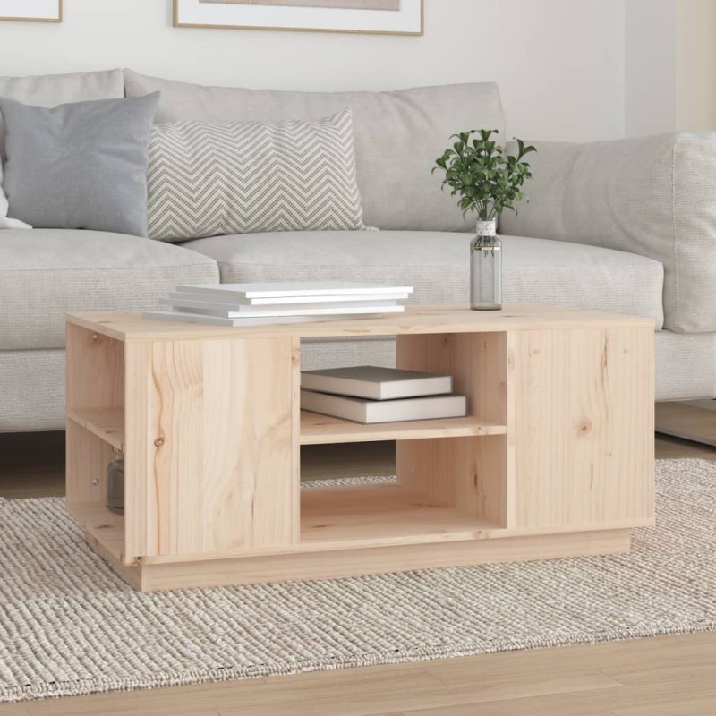 vidaXL Mesa de centro de madera maciza de pino 90x49x40,5 cm vidaXL Mesa de centro de madera maciza de pino 90x49x40,5 cm