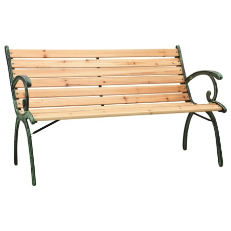 vidaXL Banco de jardín hierro fundido y madera maciza de abeto 123 cm 