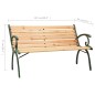 vidaXL Banco de jardín hierro fundido y madera maciza de abeto 123 cm vidaXL Banco de jardín hierro fundido y madera maciza de abeto 123 cm