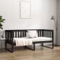 vidaXL Sofá cama madera maciza de pino negro 90x190 cm vidaXL Sofá cama madera maciza de pino negro 90x190 cm