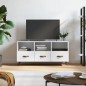 vidaXL Mueble de TV madera contrachapada blanco brillo 102x36x50 cm vidaXL Mueble de TV madera contrachapada blanco brillo 102x36x50 cm