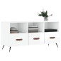 vidaXL Mueble de TV madera contrachapada blanco brillo 102x36x50 cm vidaXL Mueble de TV madera contrachapada blanco brillo 102x36x50 cm