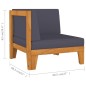 vidaXL Juego muebles de jardín y cojines 9 pzas madera maciza acacia vidaXL Juego muebles de jardín y cojines 9 pzas madera maciza acacia