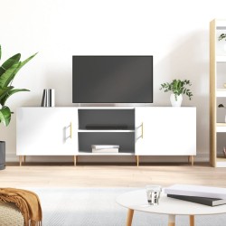 vidaXL Mueble de TV madera de ingeniería blanco brillante 150x30x50 cm