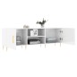 vidaXL Mueble de TV madera de ingeniería blanco brillante 150x30x50 cm