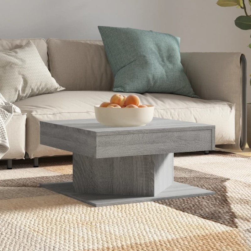 vidaXL Mesa de centro madera contrachapada gris Sonoma 57x57x30 cm vidaXL Mesa de centro madera contrachapada gris Sonoma 57x57x30 cm