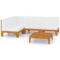 vidaXL Juego muebles de jardín y cojines 5 pzas madera maciza acacia vidaXL Juego muebles de jardín y cojines 5 pzas madera maciza acacia