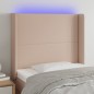 vidaXL Cabecero con LED cuero sintético capuchino 93x16x118/128cm vidaXL Cabecero con LED cuero sintético capuchino 93x16x118/128cm