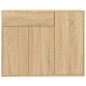 vidaXL Aparador de madera contrachapada color roble Sonoma 88x30x70 cm vidaXL Aparador de madera contrachapada color roble Sonoma 88x30x70 cm