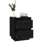 vidaXL Mesita de noche madera maciza de pino negro 40x35x50 cm vidaXL Mesita de noche madera maciza de pino negro 40x35x50 cm