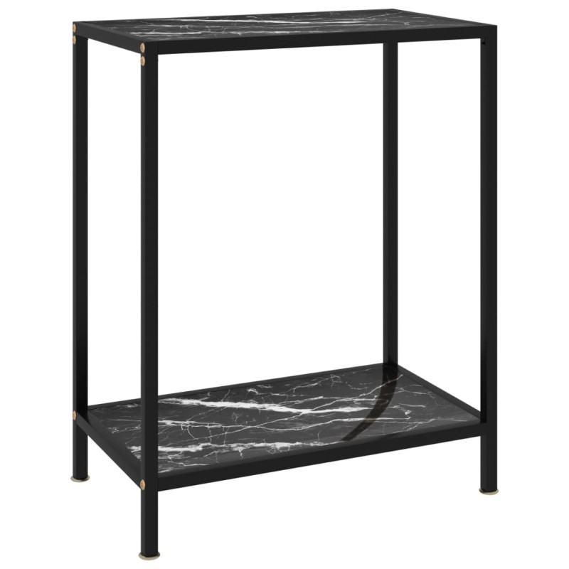 vidaXL Mesa de consola negro vidrio templado 60x35x75 cm vidaXL Mesa de consola negro vidrio templado 60x35x75 cm