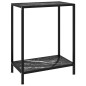 vidaXL Mesa de consola negro vidrio templado 60x35x75 cm vidaXL Mesa de consola negro vidrio templado 60x35x75 cm