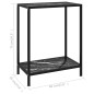 vidaXL Mesa de consola negro vidrio templado 60x35x75 cm vidaXL Mesa de consola negro vidrio templado 60x35x75 cm