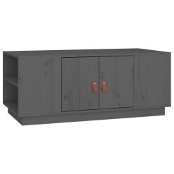 vidaXL Mesa de centro de madera maciza de pino gris 100x50x41 cm