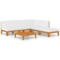 vidaXL Juego muebles de jardín y cojines 6 pzas madera maciza acacia vidaXL Juego muebles de jardín y cojines 6 pzas madera maciza acacia