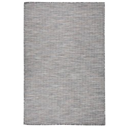 vidaXL Alfombra de exterior de tejido plano marrón y azul 120x170 cm