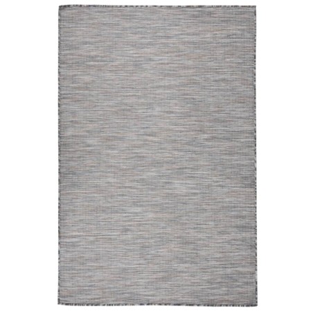 vidaXL Alfombra de exterior de tejido plano marrón y azul 120x170 cm
