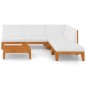 vidaXL Juego muebles de jardín y cojines 6 pzas madera maciza acacia vidaXL Juego muebles de jardín y cojines 6 pzas madera maciza acacia