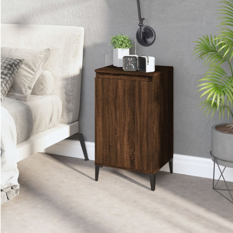 vidaXL Mesita de noche madera contrachapada roble marrón 40x35x70 cm vidaXL Mesita de noche madera contrachapada roble marrón 40x35x70 cm