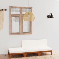 vidaXL Juego muebles de jardín y cojines 3 pzas madera maciza acacia