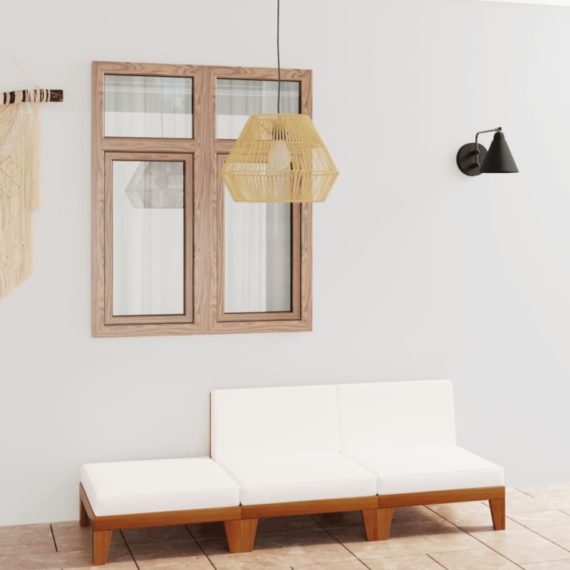 vidaXL Juego muebles de jardín y cojines 3 pzas madera maciza acacia