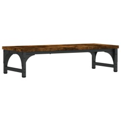 vidaXL Soporte de pantalla madera ingeniería roble ahumado 55x23x14 cm