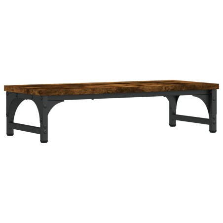 vidaXL Soporte de pantalla madera ingeniería roble ahumado 55x23x14 cm