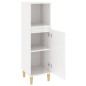 vidaXL Armario de baño madera contrachapada blanco brillo 30x30x100 cm vidaXL Armario de baño madera contrachapada blanco brillo 30x30x100 cm