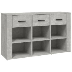 vidaXL Aparador de madera contrachapada gris hormigón 100x30x59,5 cm