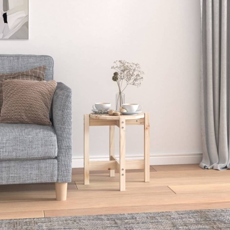 vidaXL Mesa de centro de madera de pino maciza Ø 42,5x45 cm
