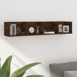 vidaXL Estante de pared para CD madera color roble marrón 100x18x18 cm
