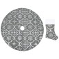 vidaXL Falda del árbol de Navidad de lujo con calcetín tela gris 90 cm vidaXL Falda del árbol de Navidad de lujo con calcetín tela gris 90 cm