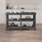 vidaXL Banco de trabajo de madera maciza de pino gris 142,5x50x80 cm vidaXL Banco de trabajo de madera maciza de pino gris 142,5x50x80 cm
