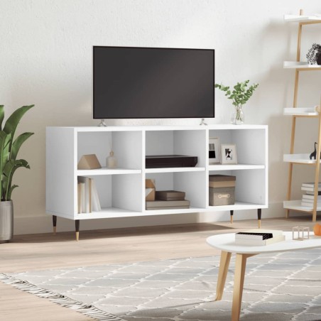 vidaXL Mueble de TV madera de ingeniería blanco 103,5x30x50 cm