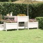 vidaXL Jardinera de madera de pino maciza blanca 178,5x44x75 cm vidaXL Jardinera de madera de pino maciza blanca 178,5x44x75 cm