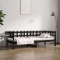 vidaXL Sofá cama de madera maciza de pino negro 80x200 cm vidaXL Sofá cama de madera maciza de pino negro 80x200 cm