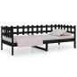 vidaXL Sofá cama de madera maciza de pino negro 80x200 cm vidaXL Sofá cama de madera maciza de pino negro 80x200 cm
