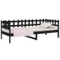vidaXL Sofá cama de madera maciza de pino negro 80x200 cm vidaXL Sofá cama de madera maciza de pino negro 80x200 cm
