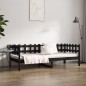vidaXL Sofá cama de madera maciza de pino negro 80x200 cm vidaXL Sofá cama de madera maciza de pino negro 80x200 cm